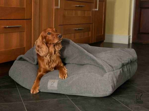 Collared Creatures Grey Luxury Snuggle Sack Dog Bed - Image 8