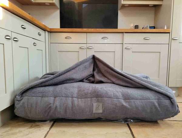 Collared Creatures Grey Luxury Snuggle Sack Dog Bed - Image 7