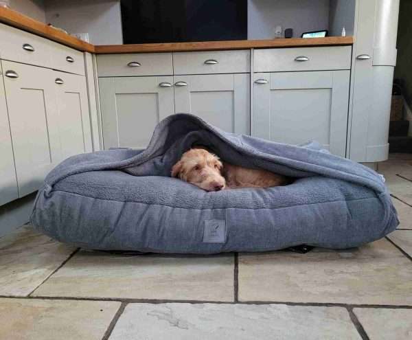 Collared Creatures Grey Luxury Snuggle Sack Dog Bed - Image 3