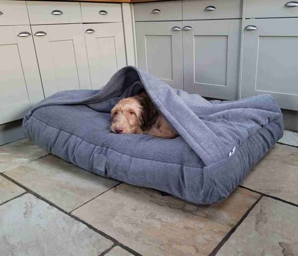 Collared Creatures Grey Luxury Snuggle Sack Dog Bed - Image 4