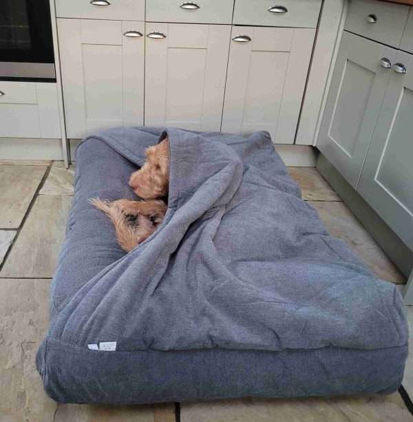 Collared Creatures Grey Luxury Snuggle Sack Dog Bed - Image 5