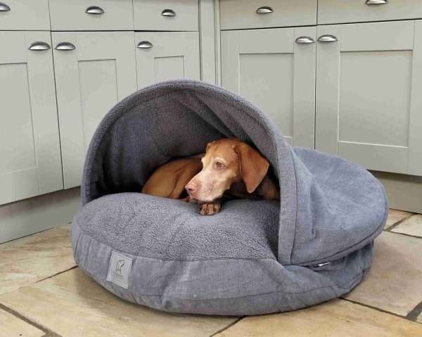 Collared Creatures Grey Luxury Cave Bed