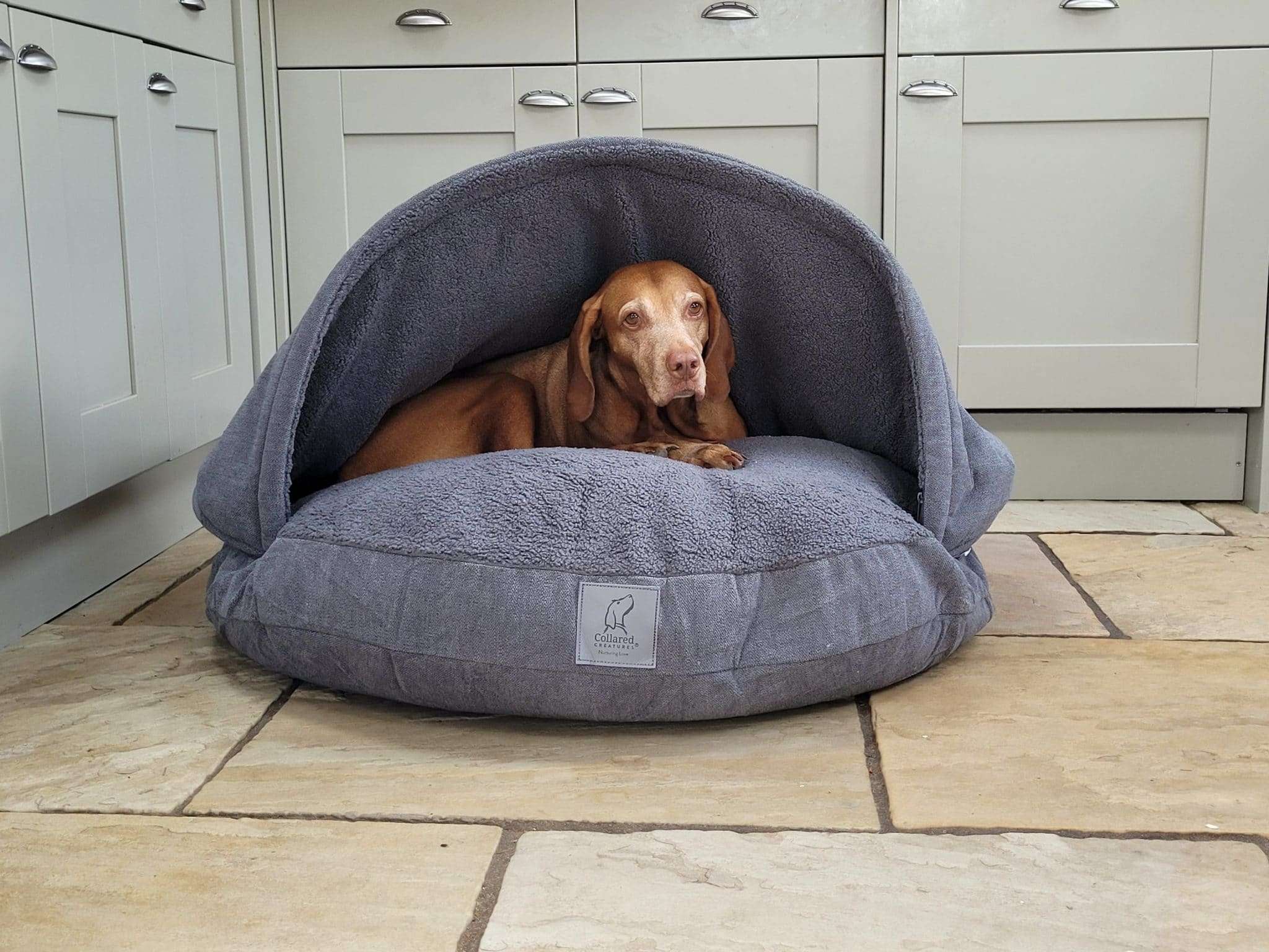 Collared Creatures Grey Luxury Cave Bed