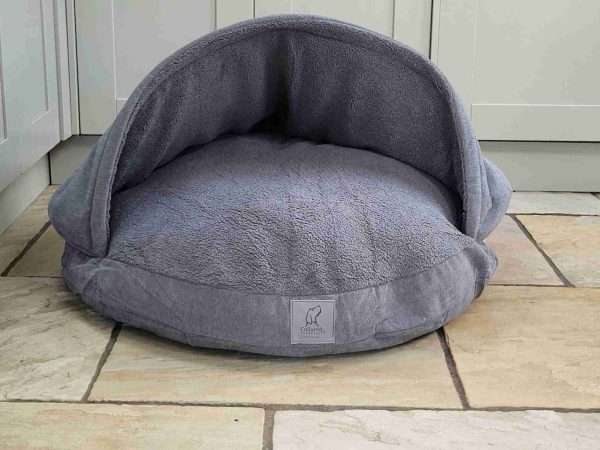 Collared Creatures Grey Luxury Dog Cave Bed With Removable Firm Hood - Image 6