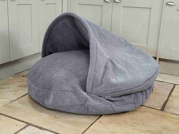 Collared Creatures Grey Luxury Dog Cave Bed With Removable Firm Hood - Image 7