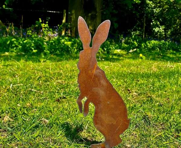WELCOME TO THE RUSTIC GARDEN ART SHOP Here we have one of our. Rustic Metal Rusty Peter Rabbit Hare Garden Art Sculpture Sizes & Measurements:
31cm x 14cm Made From 2mm Mild Steel