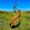 XL Exterior Rustic Spiral Fire Energy Flowing Organic Metal Garden Stake Yard Art  Sculpture  Gift   Present