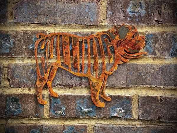 Large Exterior Bulldog Dog Garden Wall House Gate Sign Hanging Metal Art Sculpture  Gift   Present - Image 2