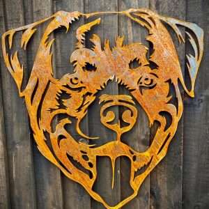 Small Exterior Rustic Rottweiller Rottweiler Dog Garden Wall House Gate Sign Hanging Metal Art Sculpture  Gift   Present