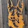 Small Exterior Rustic German Sheperd Alsatian Dog Garden Wall House Gate Fence Sign Hanging Rusty Metal Art Sculpture  Gift - Image 2