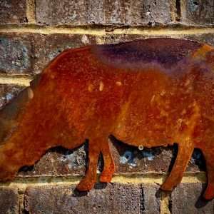 Medium Exterior Rustic Sheep Lamb Farm Animal Garden Wall Hanger House Gate Fence Sign Hanging Rusty Metal Art Sculpture  Gift