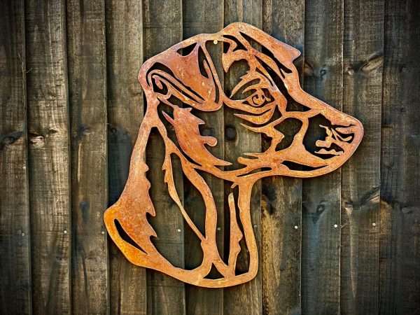 WELCOME TO THE RUSTIC GARDEN ART SHOP Here we have one of our. Large Exterior Rustic Rusty Jack Russel Dog Head Garden Wall Hanger House Gate Sign Hanging Metal Art Sculpture Sizes & Measurements:
54cm x 52cm Made From 3mm Mild Steel.