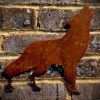 Medium Exterior Rustic Rusty Wolf Howling Garden Wall Hanger House Gate Fence Sign Hanging Metal Art Shed Sculpture  Gift - Image 2