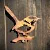Exterior Rustic Wren Bird Garden Wall Art House Gate Fence Shed Sign Hanging Metal Rustic Bird Bath Bird Feeder Art  Gift - Image 2