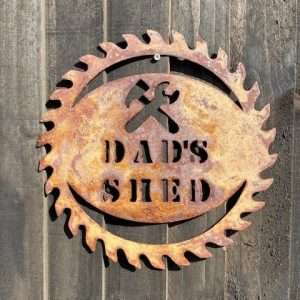 Exterior Rustic Dads Shed Sign Dad    Father  Dad Present Garden Wall Art Shed Sign Hanging Metal Rustic Art  Gift   Present
