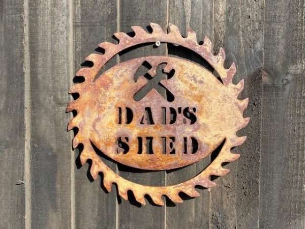 Exterior Rustic Dads Shed Sign Dad    Father  Dad Present Garden Wall Art Shed Sign Hanging Metal Rustic Art  Gift   Present