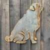 Small Exterior Rustic Pug Dog Garden Wall House Gate Sign Hanging Metal Art Sculpture  Gift   Present - Image 2