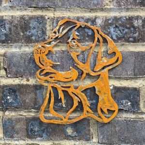 Small Exterior Rustic Labrador Retriever Dog Garden Wall House Gate Fence Sign Hanging Metal Art  Gift   Present