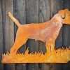 Large Exterior Rustic Border Terrier Dog Garden Wall House Gate Sign Hanging Metal Art Sculpture  Gift   Present
