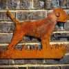 Large Exterior Rustic Border Terrier Dog Garden Wall House Gate Sign Hanging Metal Art Sculpture  Gift   Present - Image 2