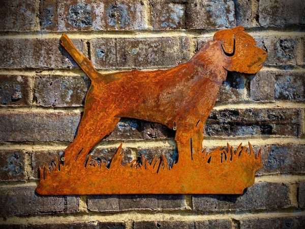 Large Exterior Rustic Border Terrier Dog Garden Wall House Gate Sign Hanging Metal Art Sculpture  Gift   Present - Image 2