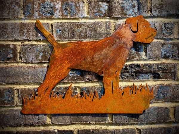 WELCOME TO THE RUSTIC GARDEN ART SHOP Here we have one of our. Large Exterior Border Terrier Dog Garden Wall House Gate Sign Hanging Metal Art Sizes & Measurements:
60cm x 45cm Made From 2mm Mild Steel.