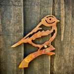 Small Exterior Rustic Rusty Blue Tit Little Bird Garden Wall Hanger House Gate Fence Shed Sign Hanging Metal Yard Art Sculpture  Gift