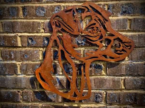 Large Exterior Rustic Rusty Jack Russell Dog Head Garden Wall Hanger House Gate Fence Sign Hanging Metal Art Sculpture  Gift - Image 2