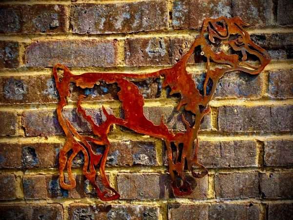 WELCOME TO THE RUSTIC GARDEN ART SHOP Here we have one of our. Large Exterior Rustic Rusty Jack Russel Dog Garden Wall Hanger House Gate Sign Hanging Metal Art Sculpture Sizes & Measurements:
52cm x 42cm Made From 2mm Mild Steel.