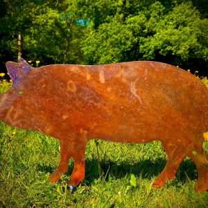 Large Exterior Rustic Rusty Metal Pig Farm Animal Garden Stake Yard Art  Centre Piece Vegetable Patch Rockery Cottage Sculpture