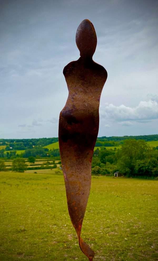 XS Rustic Metal Garden Figure Female Abstract Silhouette Sculpture -Contemporary Art - Yard Art /  Art / Garden Stake  Gift - Image 2