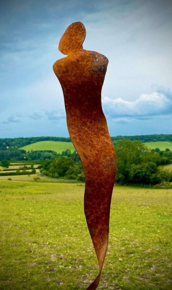 XS Rustic Metal Garden Figure Female Abstract Silhouette Sculpture -Contemporary Art - Yard Art /  Art / Garden Stake  Gift - Image 6