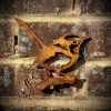 Exterior Rustic Wren Bird Garden Wall Art House Gate Fence Shed Sign Hanging Metal Rustic Bird Bath Bird Feeder Art  Gift