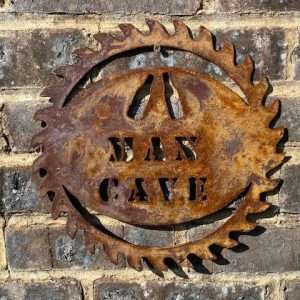 Exterior Rustic Man Cave Dad    Dad Present Garden Wall Art Shed Sign Hanging Metal Rustic Art  Gift   Present