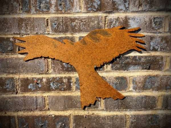 WELCOME TO THE RUSTIC GARDEN ART SHOP Here we have one of our. Large Exterior Rustic Red Kite Bird Of Prey Garden Wall House Gate Sign Hanging Metal Art Single Sculpture Gift **Single Red Kite** Made from 2mm Mild Steel Sheet. Sizes & Measurements:
59cm x 74cm Made From 3mm Mild Steel.