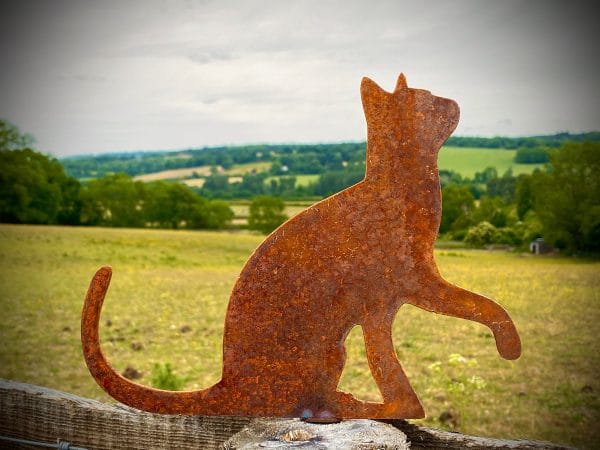 il fullxfull.2392769301 l7j0 scaled WELCOME TO THE RUSTIC GARDEN ART SHOP Here we have one of our. Exterior Rustic Rusty Metal Cat Looking Up Feline Garden Fence Topper Yard Art Gate Post Lawn Sculpture Gift Sizes & Measurements:
25cm x 20cm Made From 2mm Mild Steel