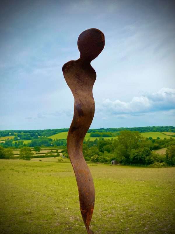 XS Rustic Metal Garden Figure Female Abstract Silhouette Sculpture -Contemporary Art - Yard Art /  Art / Garden Stake  Gift - Image 3