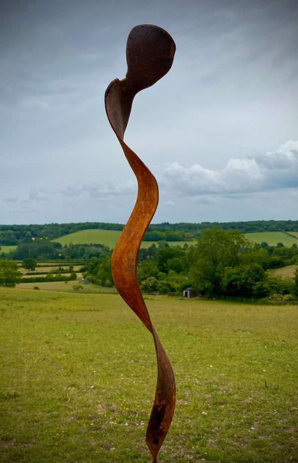 XS Rustic Metal Garden Figure Female Abstract Silhouette Sculpture -Contemporary Art - Yard Art /  Art / Garden Stake  Gift - Image 4