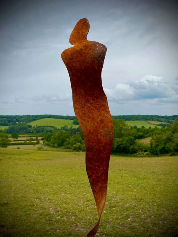 XS Rustic Metal Garden Figure Female Abstract Silhouette Sculpture -Contemporary Art - Yard Art /  Art / Garden Stake  Gift - Image 5