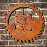 Exterior Small Rustic Vintage Tractor Sign Old Tractor Farming  Dad Present Garden Wall Art Shed Sign Hanging Metal Rustic Art  Gift