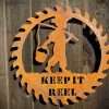 Exterior Small Rustic Keep It Reel Fishing  Lake Sign Water Dad Present Garden Wall Art Shed Sign Hanging Metal Rustic Art  Gift - Image 2