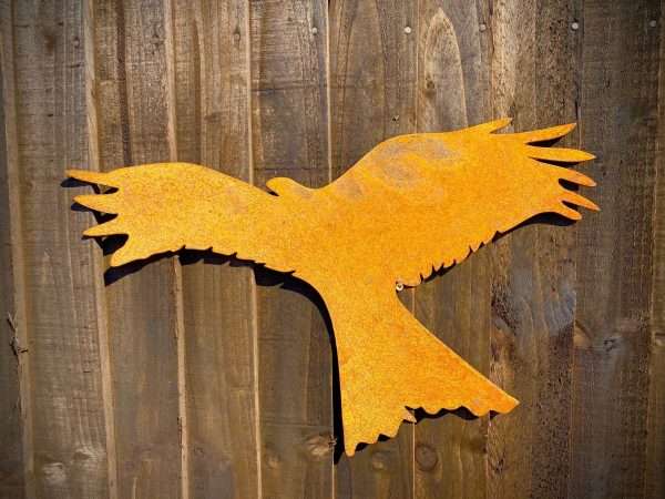 WELCOME TO THE RUSTIC GARDEN ART SHOP Here we have one of our. Large Exterior Rustic Red Kite Bird Of Prey Garden Wall House Gate Sign Hanging Metal Art Single Sculpture Gift **Single Red Kite** Made from 2mm Mild Steel Sheet. Sizes & Measurements:
59cm x 74cm Made From 3mm Mild Steel.