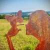 Small Exterior Rustic Rusty Metal Day Dream Fairy Pixie Girl Butterfly Garden Fence Topper Yard Art Gate Post  Sculpture  Gift - Image 2