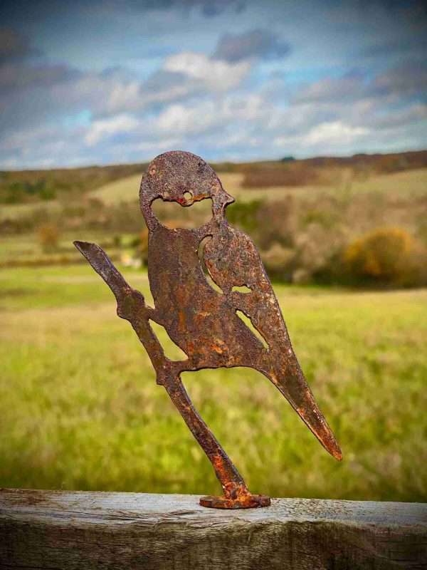 Exterior Rustic Great Tit Bird Wildlife Fence Topper Tree Art Garden Art Yard Art Flower Bed Metal Idea Gift - Image 3