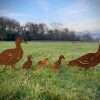 Exterior Rustic Rusty Metal Duck Family Quack Farm Animal Garden Stake Yard Art  Pond Art Vegetable Patch Flower Bed Sculpture