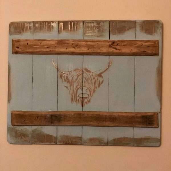 Highland Cow Wooden Wall Art - Image 3