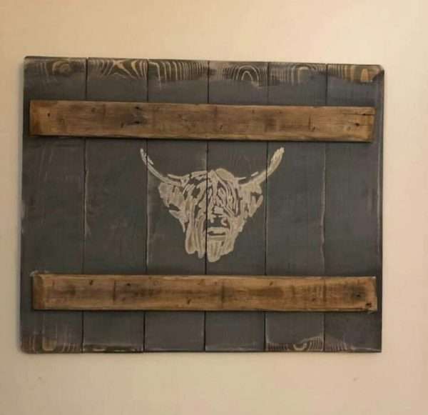 Highland Cow Wooden Wall Art - Image 2
