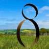 Exterior Rustic Circular Ring Hoop Metal Garden Stake Yard Art  / Flower Bed / Centre Piece Sculpture  Gift   Present - Image 3