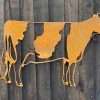 Small Exterior Rustic Cow Dairy Cattle Farm Animal Garden Wall House Gate Fence Sign Hanging Rusty Metal Art Sculpture  Gift - Image 2