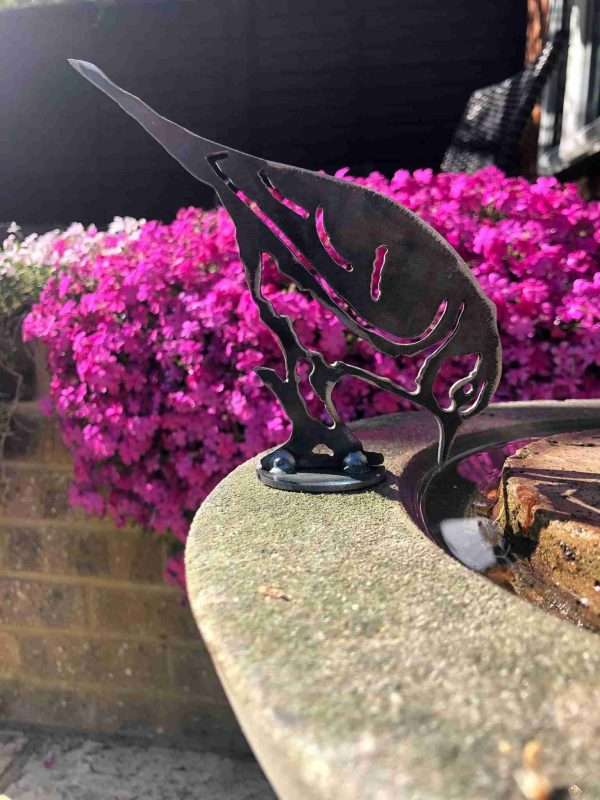 Exterior Rustic Rusty Metal Blue Tit Bird Drinking Garden Fence Topper Yard Art Shed Post Gate Animal Sculpture  Gift   Present - Image 3